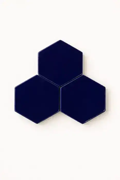 Hexagonito Deslavado Azul Cobalto